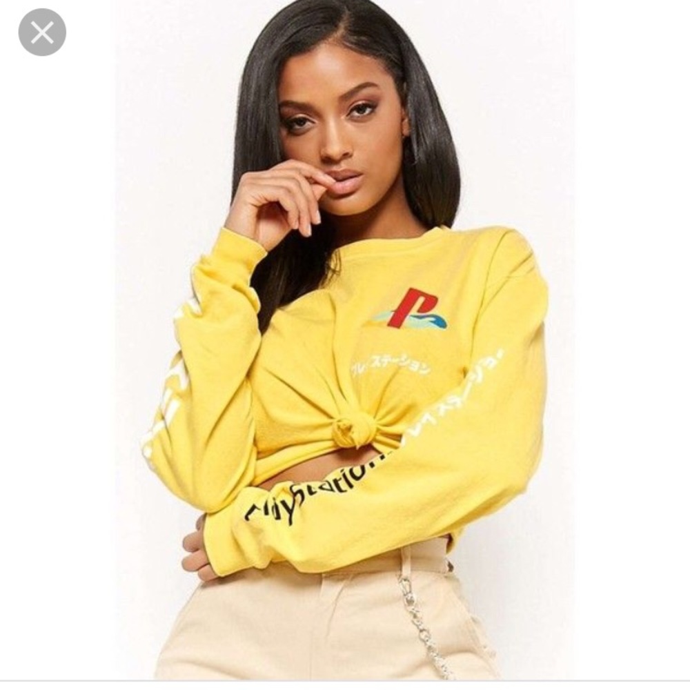 ISO!!! Yellow Playstation Long Sleeve in S OR M!!